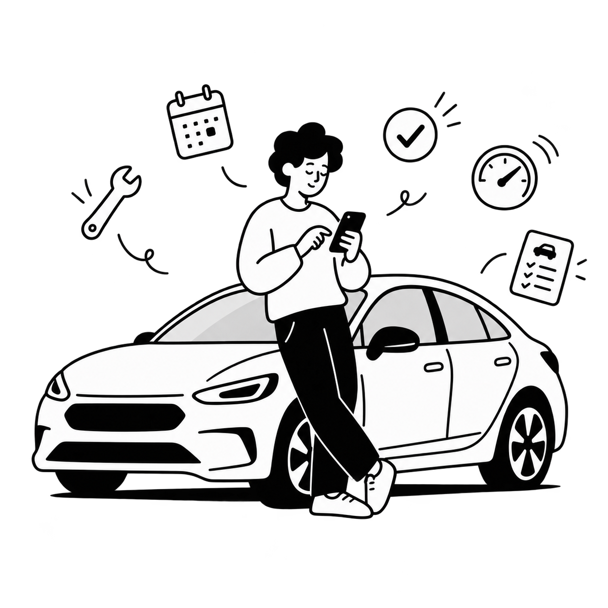 Persona organizando el mantenimiento de su vehículo con AutoLista
